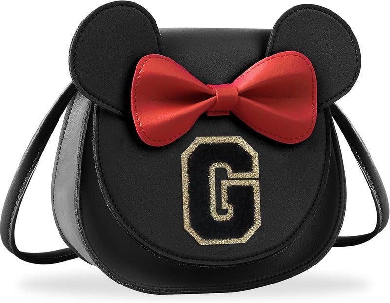 Iqimott Toddler Purse Girl Wallet for 2-10 Year Old Birthday Gift, Personalized Kids Little Mouse Ear Bow Crossbody Shoulder Purse - Image 1